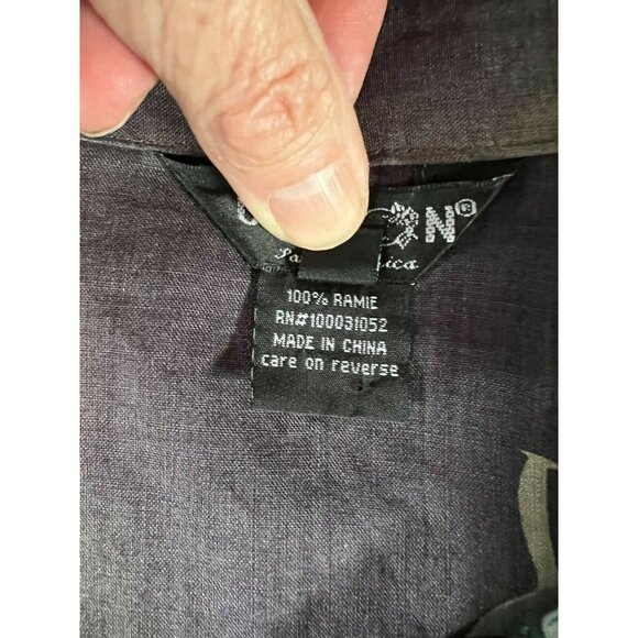 Citron Bohemian Kimono Shirt With Artistic Floral Print & Button Closure Sz 1X - Picture 12 of 12